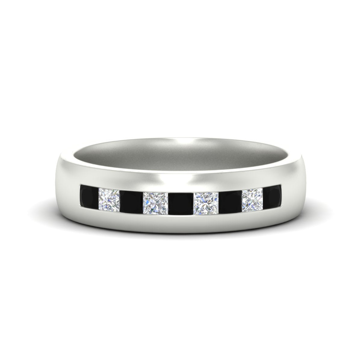Mens Channel Set Square Wedding Ring