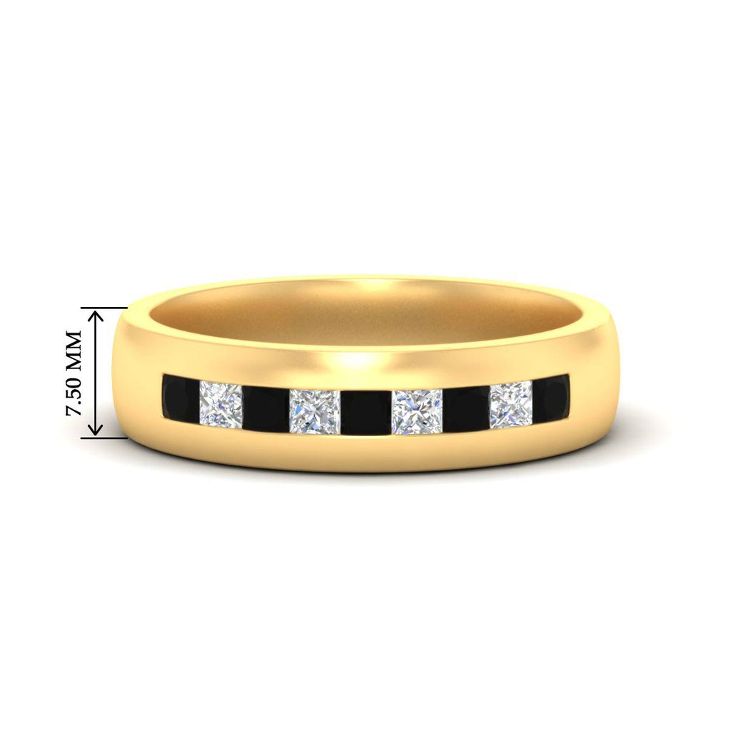 Mens Channel Set Square Wedding Ring