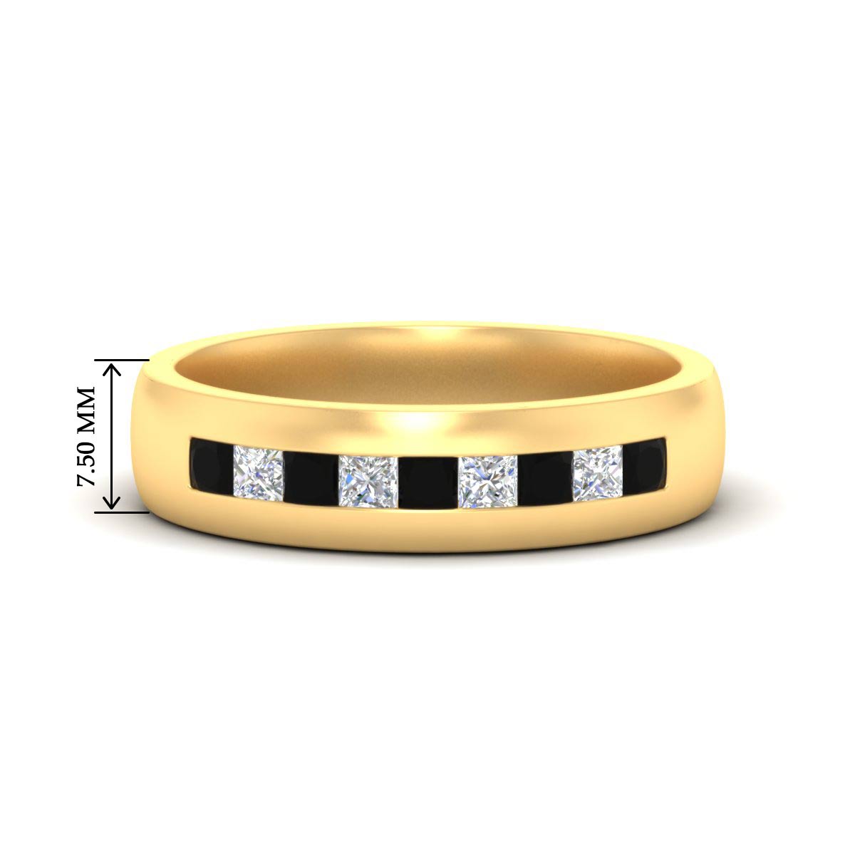 Mens Channel Set Square Wedding Ring