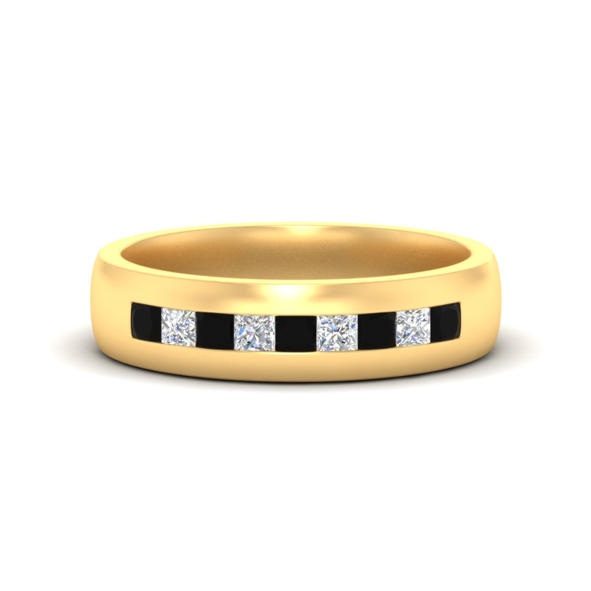Mens Channel Set Square Wedding Ring