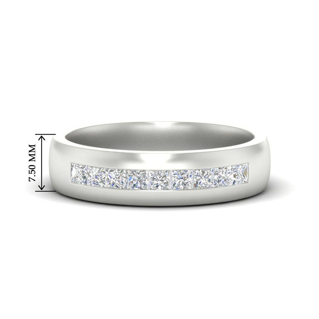 Mens Channel Set Square Wedding Ring