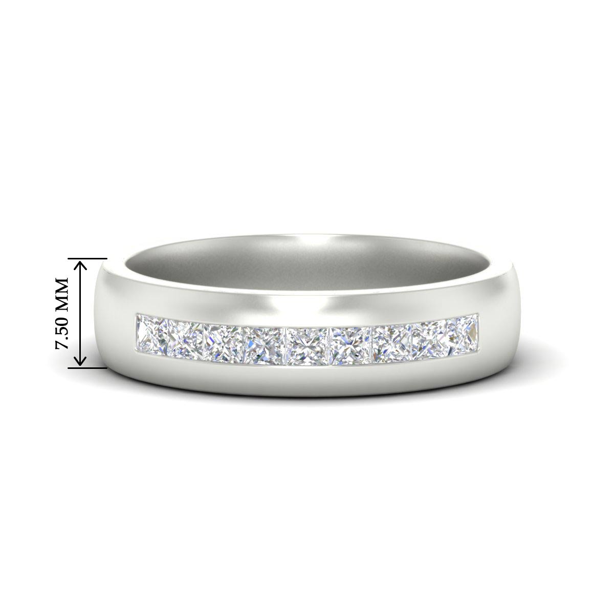 Mens Channel Set Square Wedding Ring