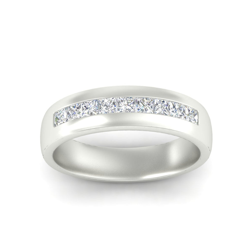 Mens Channel Set Square Wedding Ring