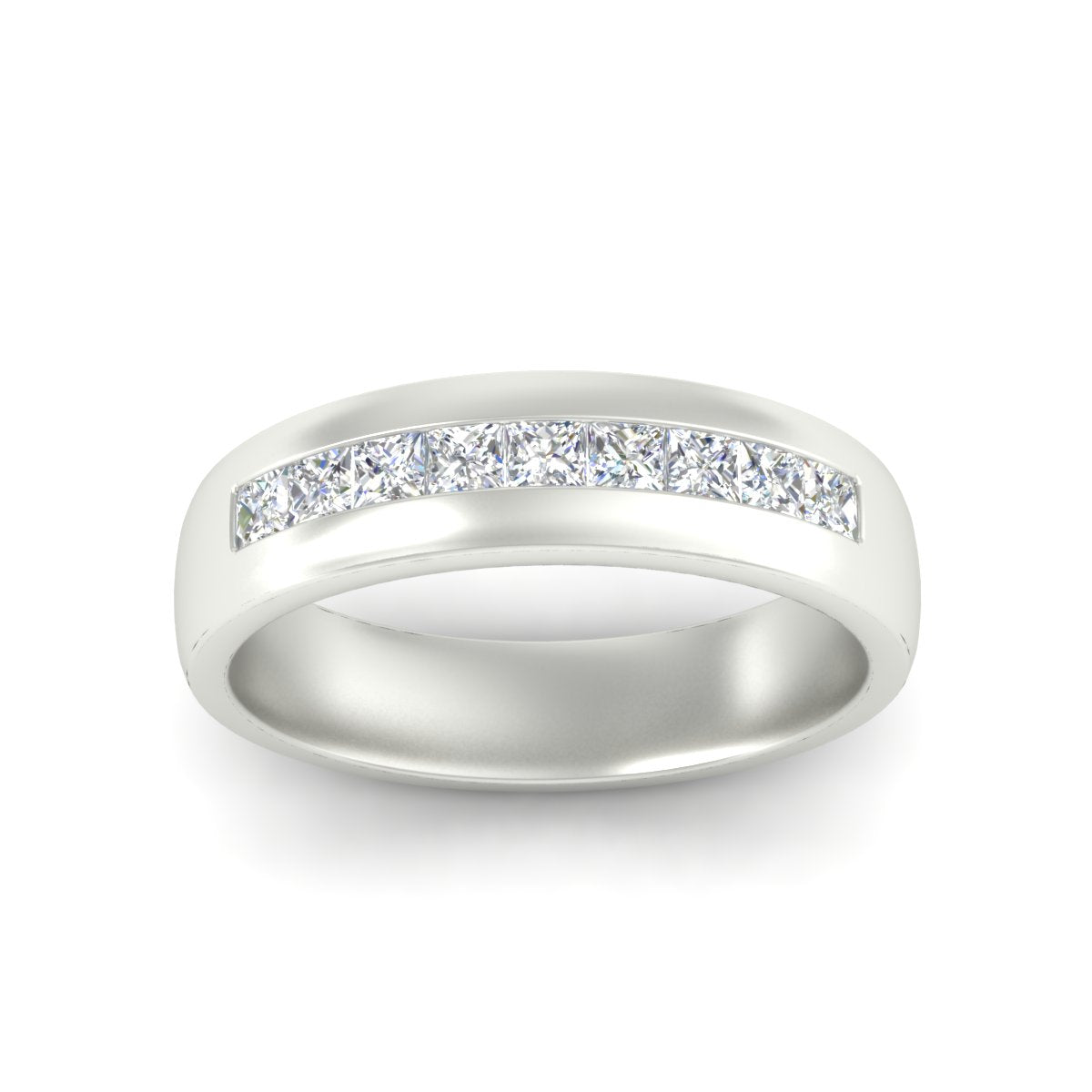 Mens Channel Set Square Wedding Ring