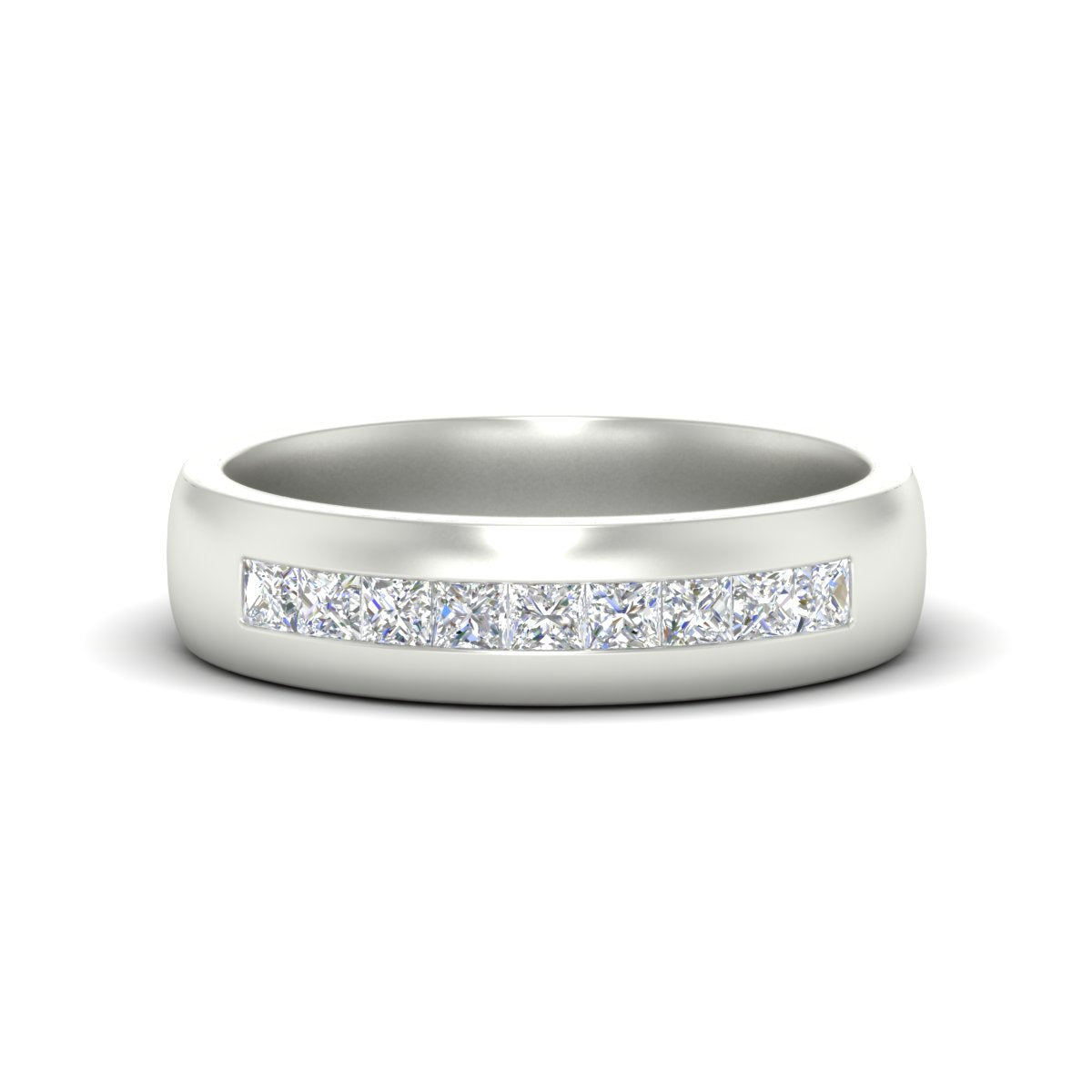 Mens Channel Set Square Wedding Ring