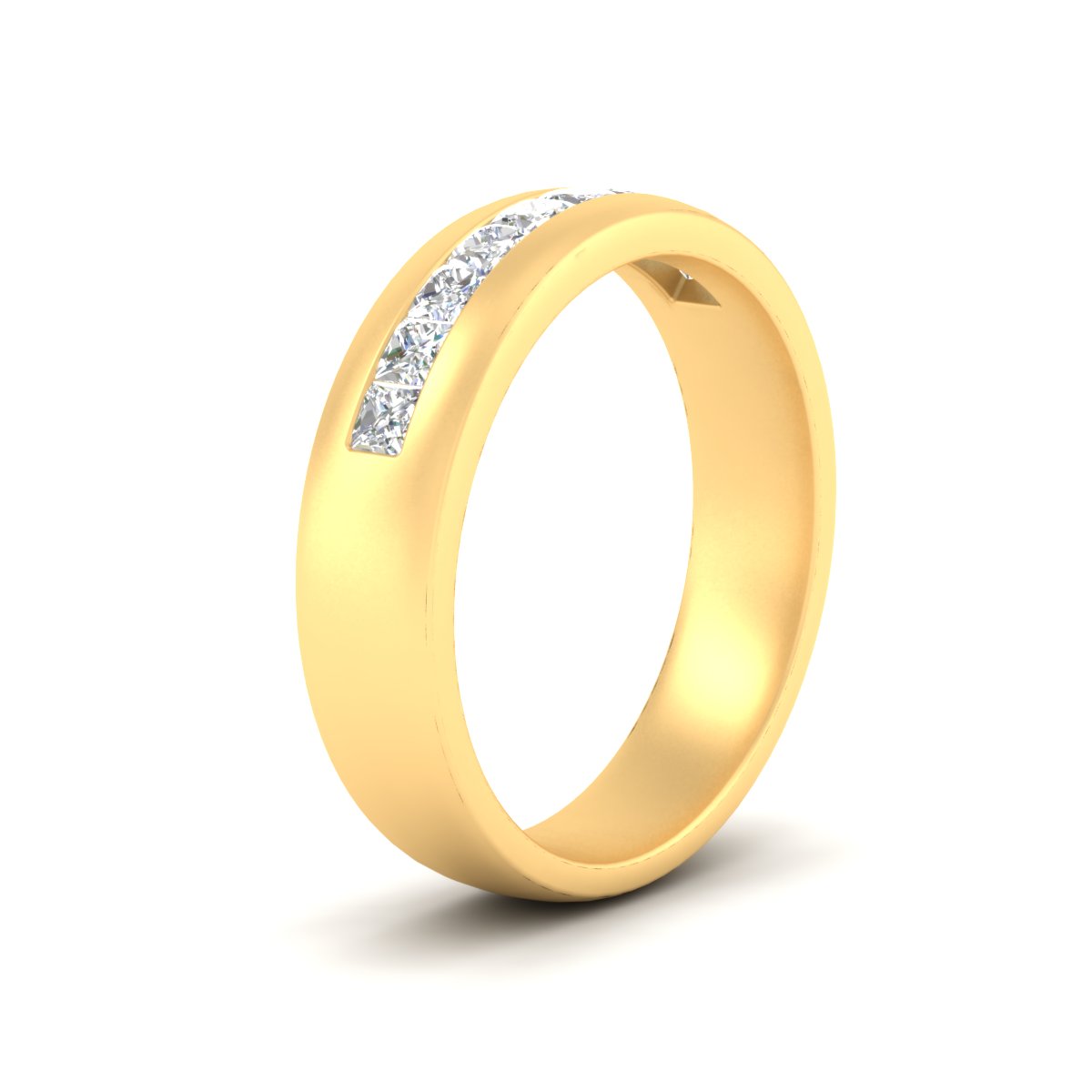 Mens Channel Set Square Wedding Ring