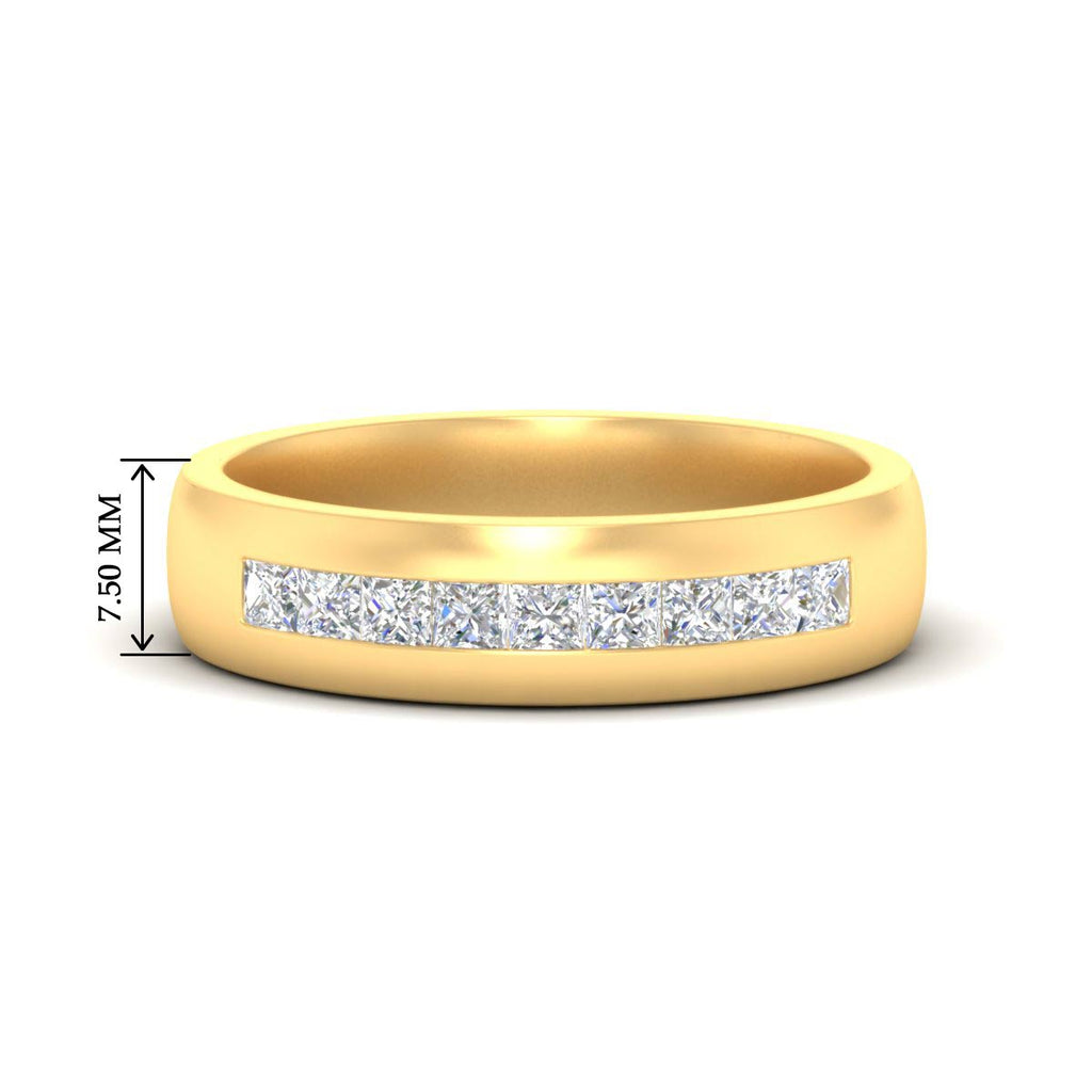 Mens Channel Set Square Wedding Ring