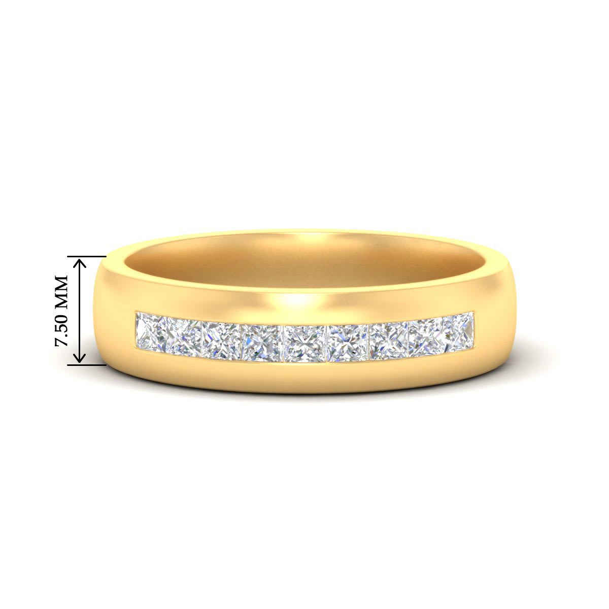 Mens Channel Set Square Wedding Ring