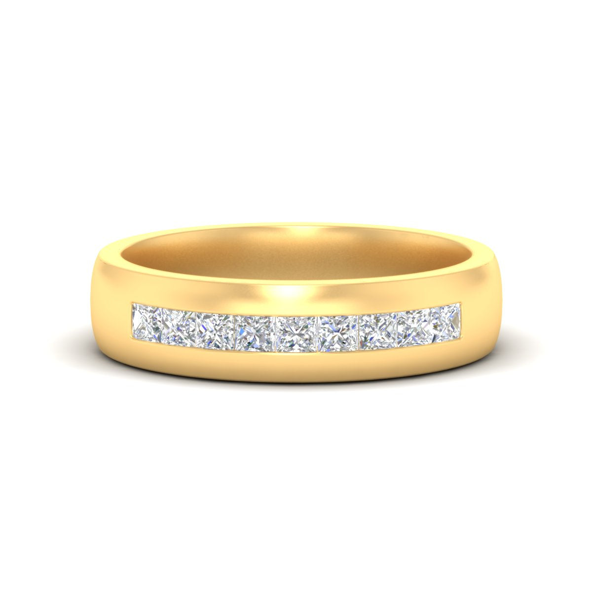Mens Channel Set Square Wedding Ring