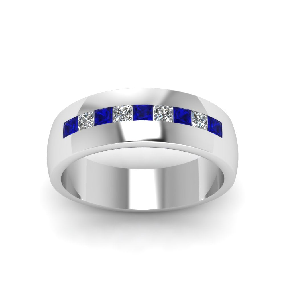 Mens Channel Set Square Wedding Ring