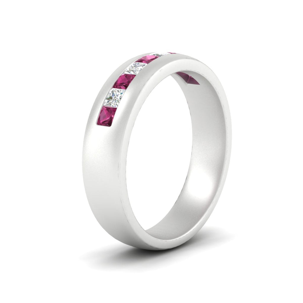 Mens Channel Set Square Wedding Ring