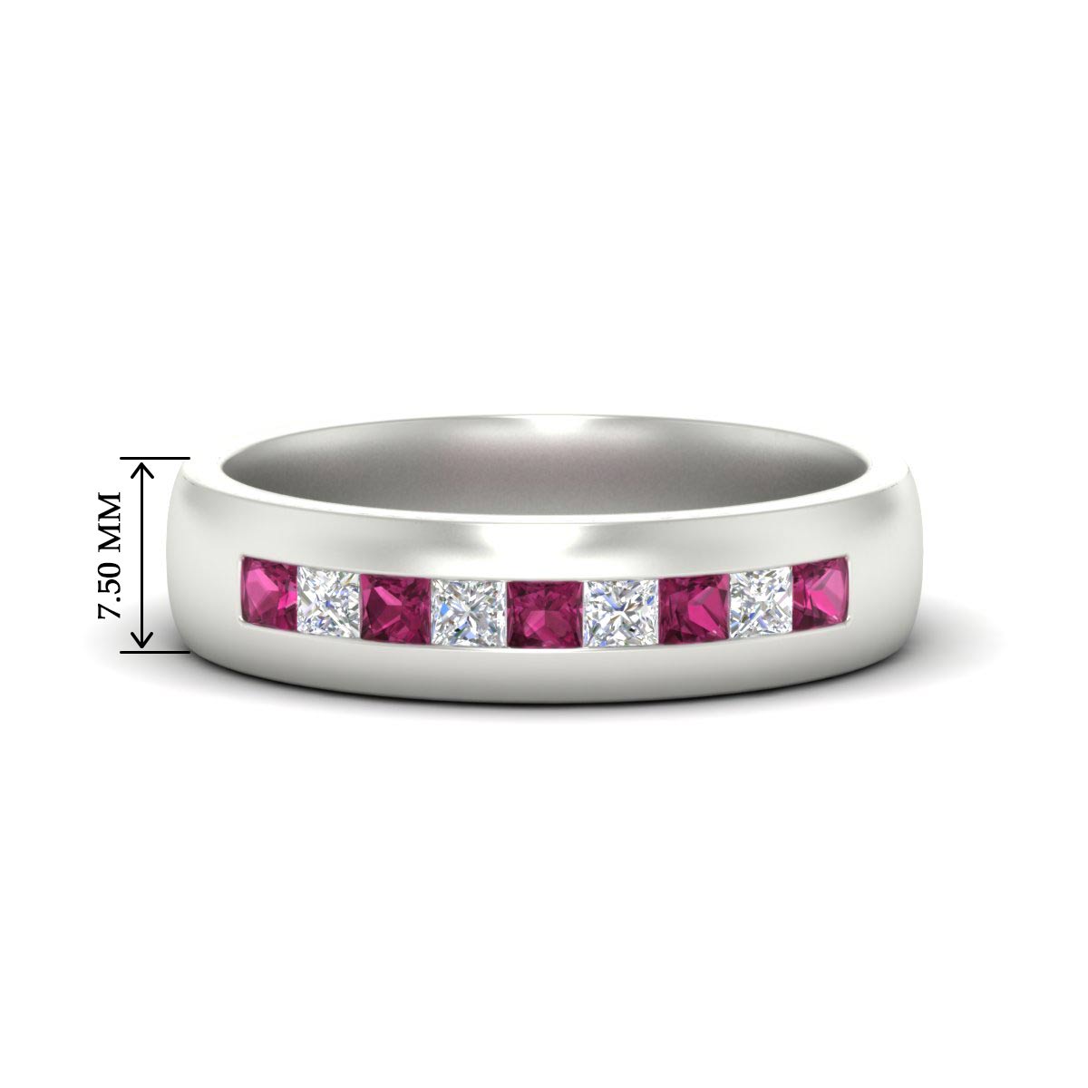 Mens Channel Set Square Wedding Ring