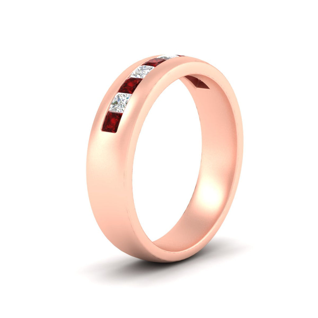 Mens Channel Set Square Wedding Ring