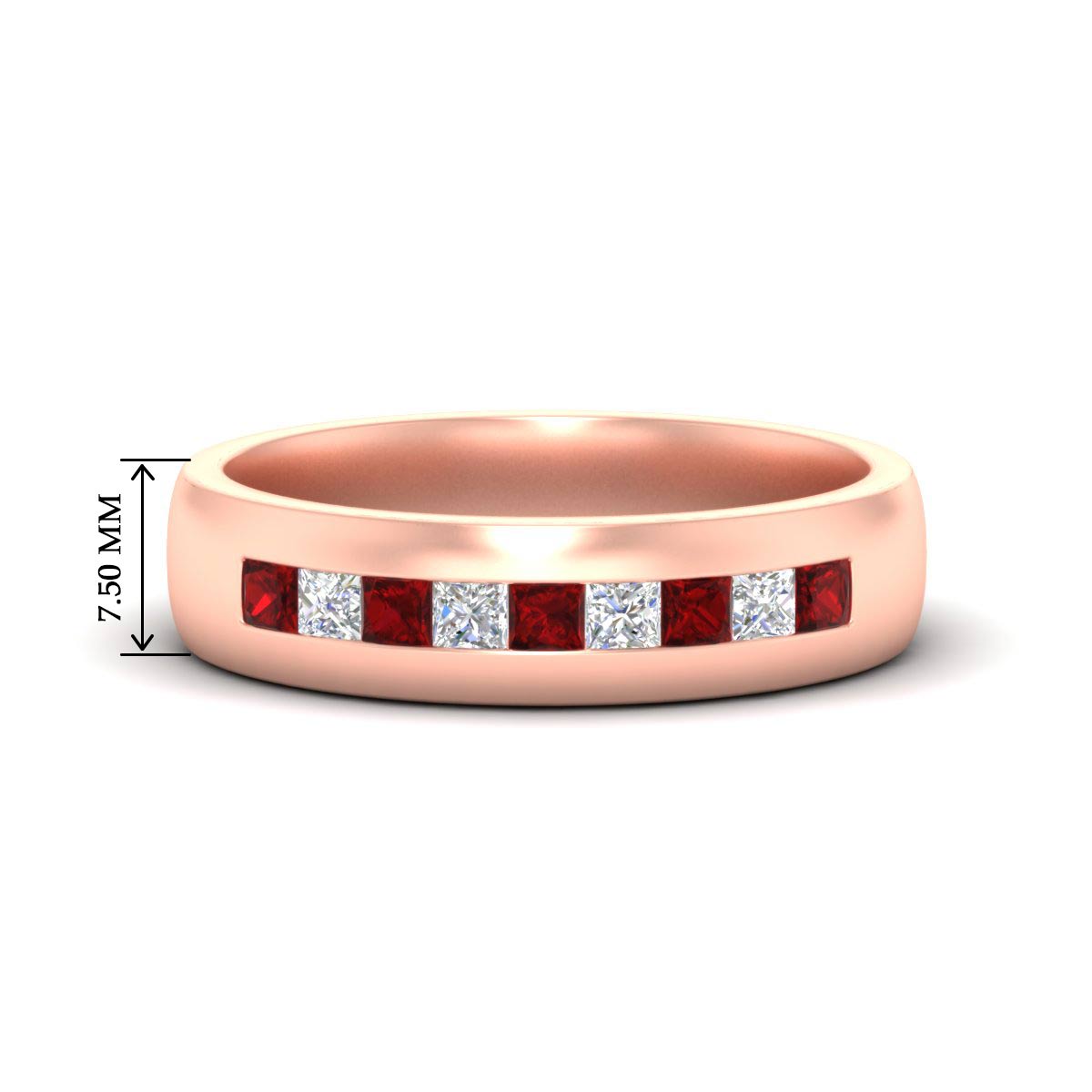Mens Channel Set Square Wedding Ring
