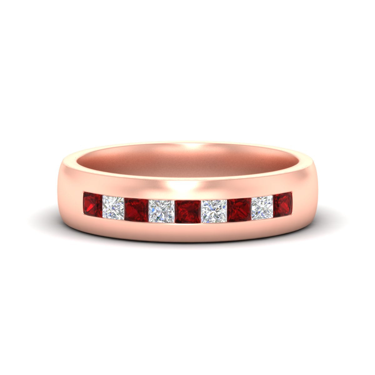 Mens Channel Set Square Wedding Ring