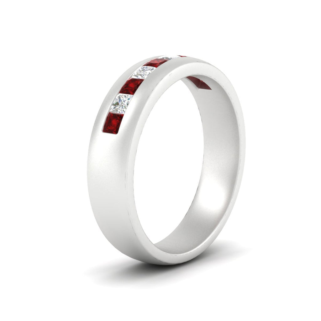 Mens Channel Set Square Wedding Ring