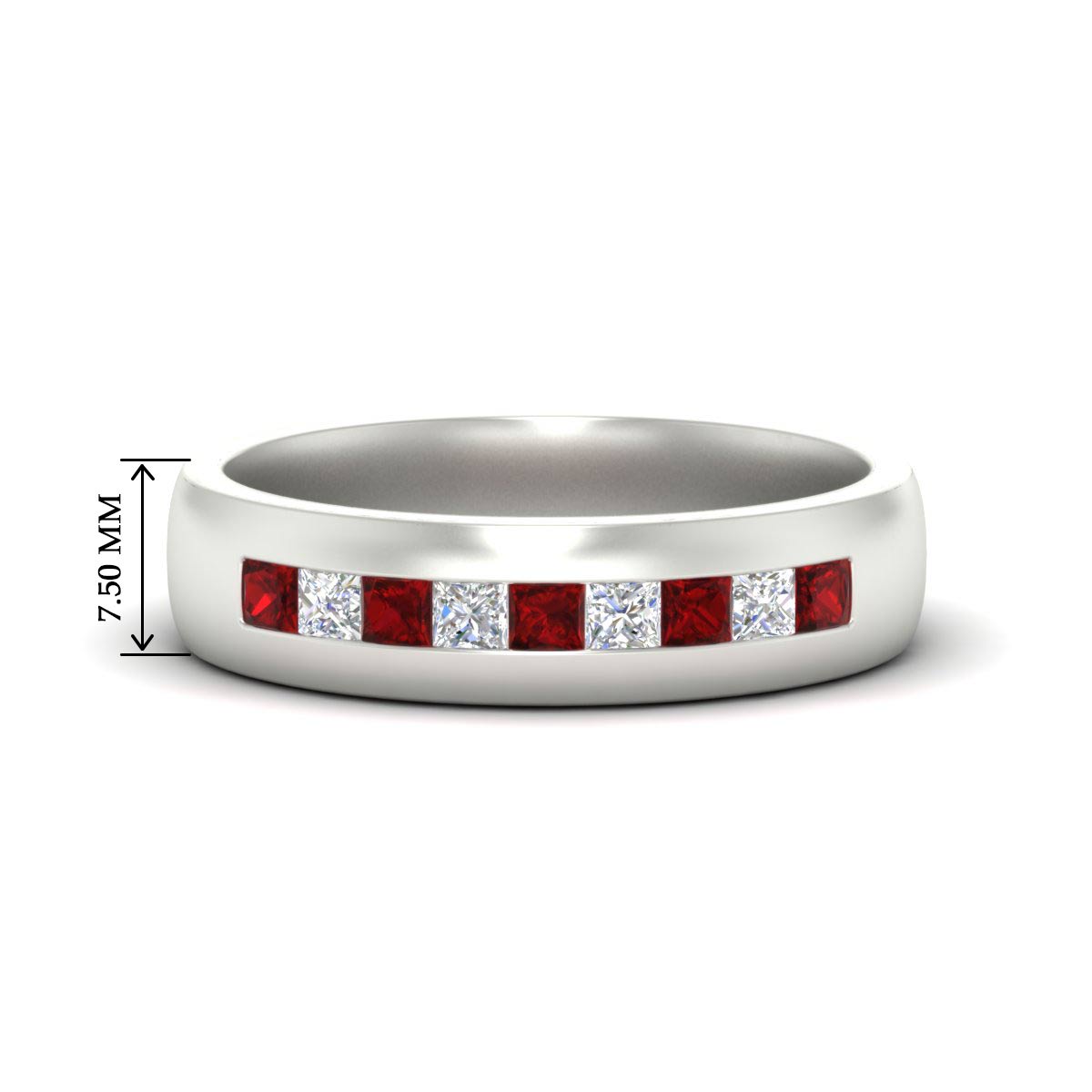 Mens Channel Set Square Wedding Ring