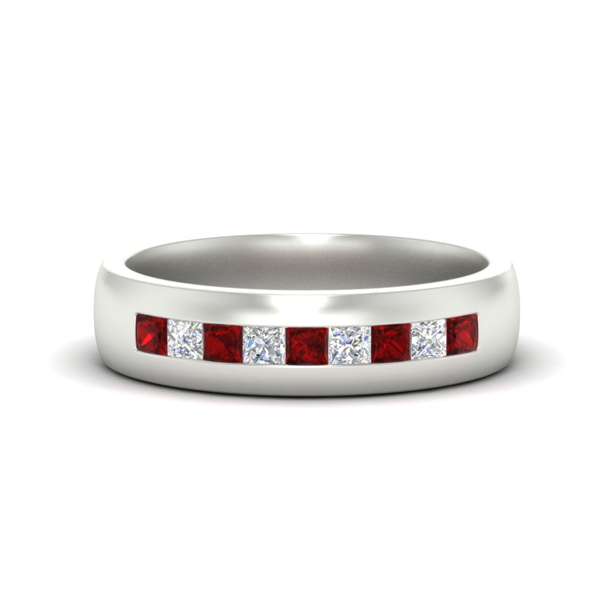 Mens Channel Set Square Wedding Ring