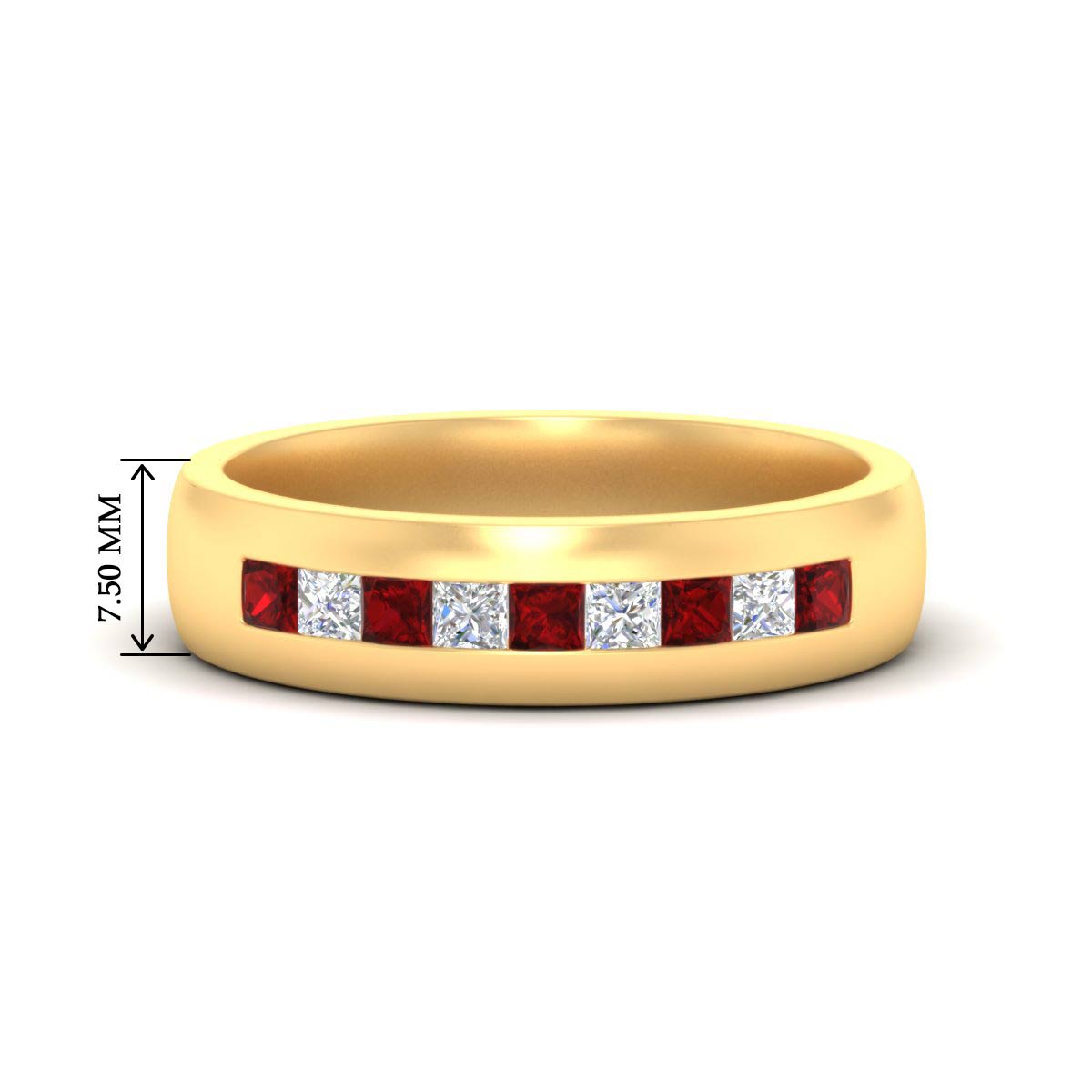 Mens Channel Set Square Wedding Ring