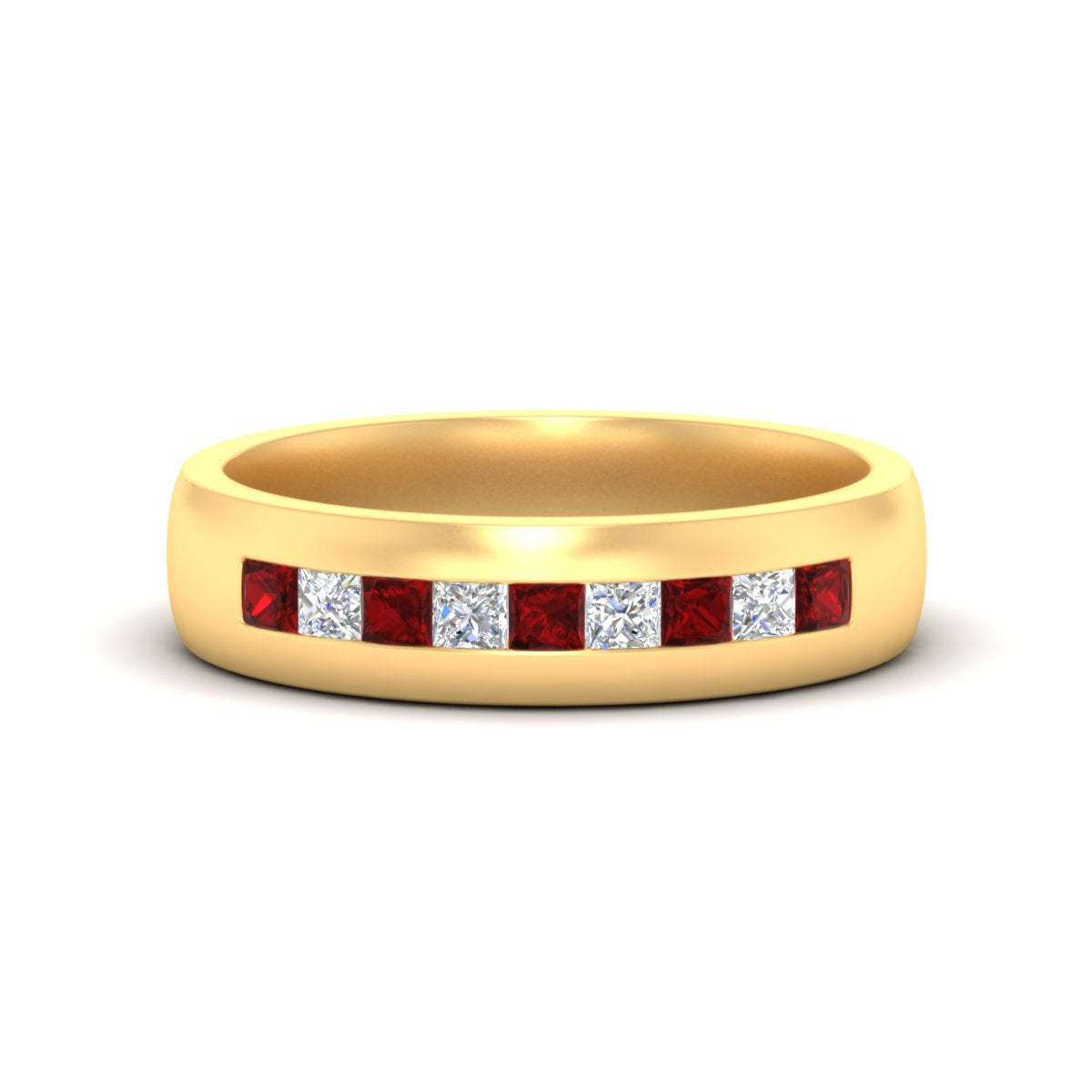 Mens Channel Set Square Wedding Ring