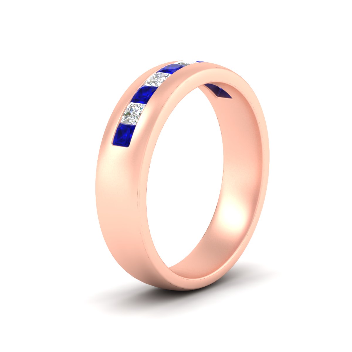 Mens Channel Set Square Wedding Ring