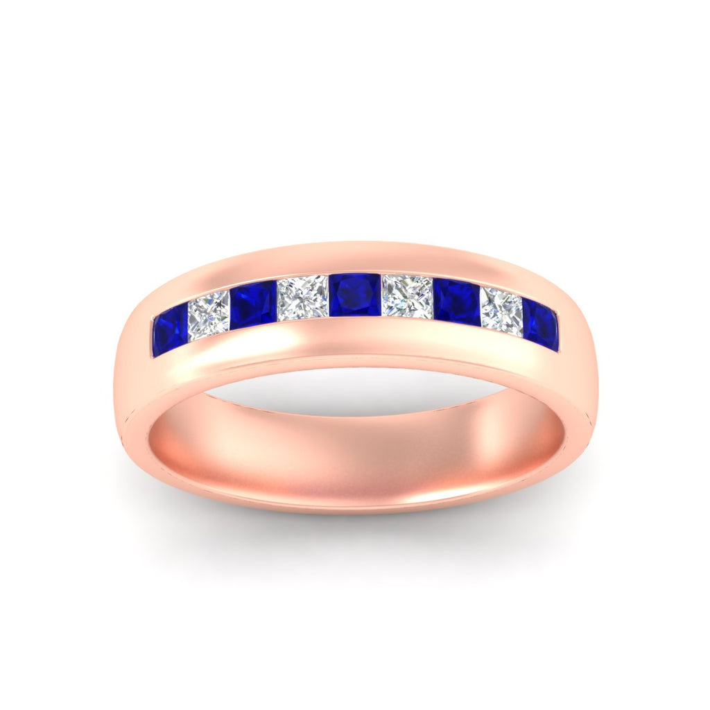 Mens Channel Set Square Wedding Ring