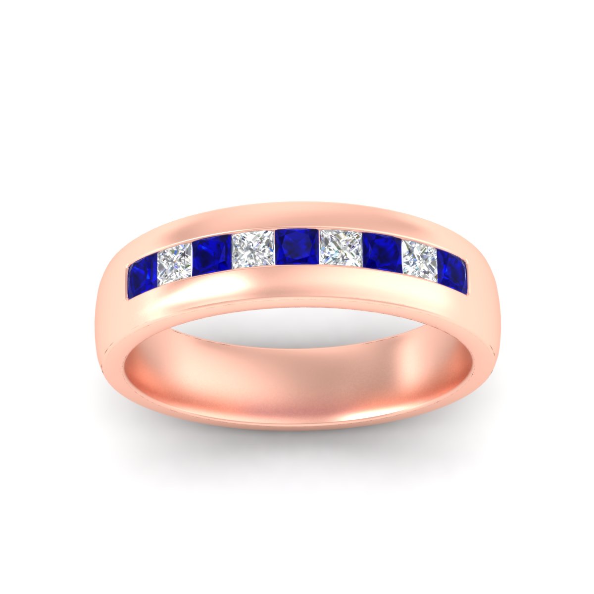 Mens Channel Set Square Wedding Ring