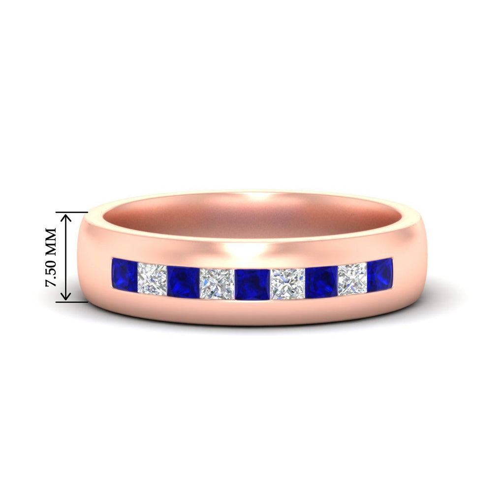Mens Channel Set Square Wedding Ring