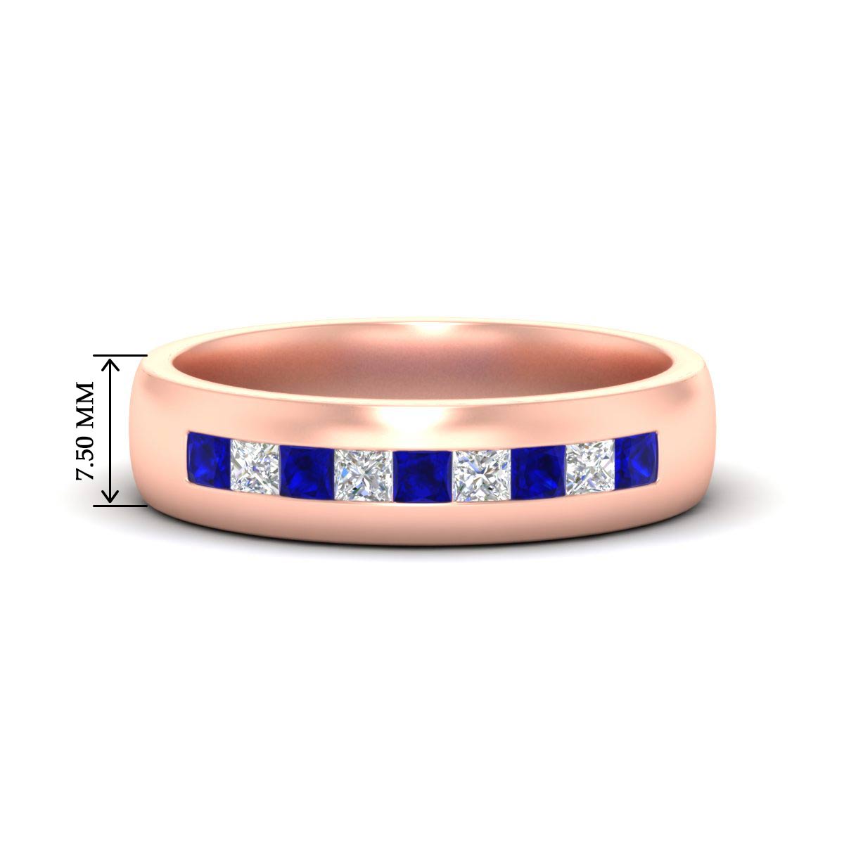 Mens Channel Set Square Wedding Ring