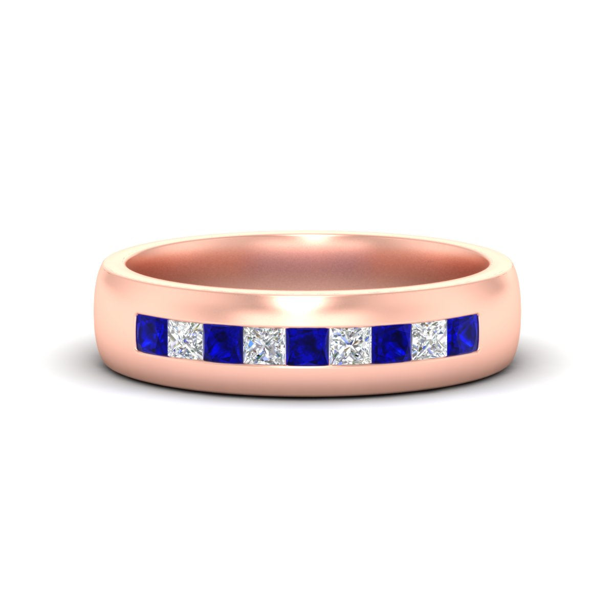 Mens Channel Set Square Wedding Ring