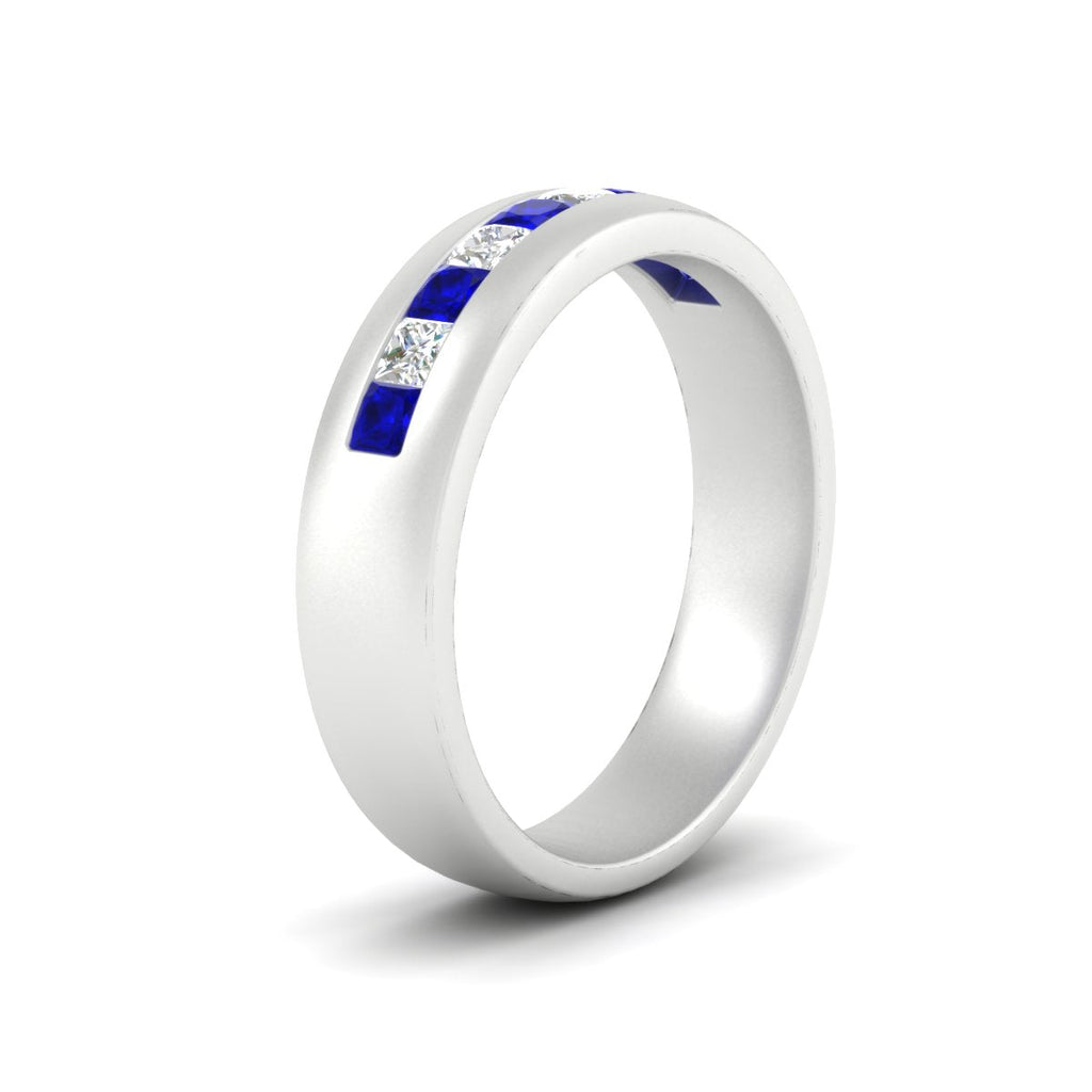 Mens Channel Set Square Wedding Ring