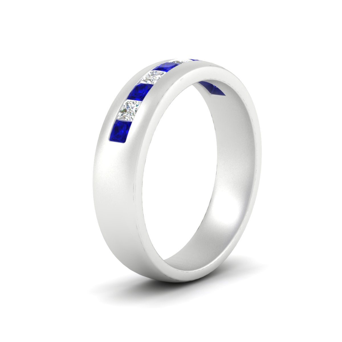 Mens Channel Set Square Wedding Ring