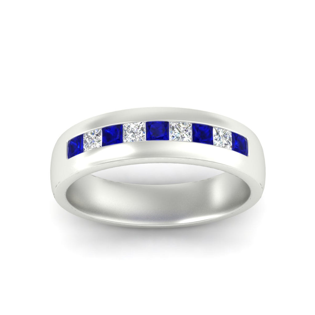 Mens Channel Set Square Wedding Ring