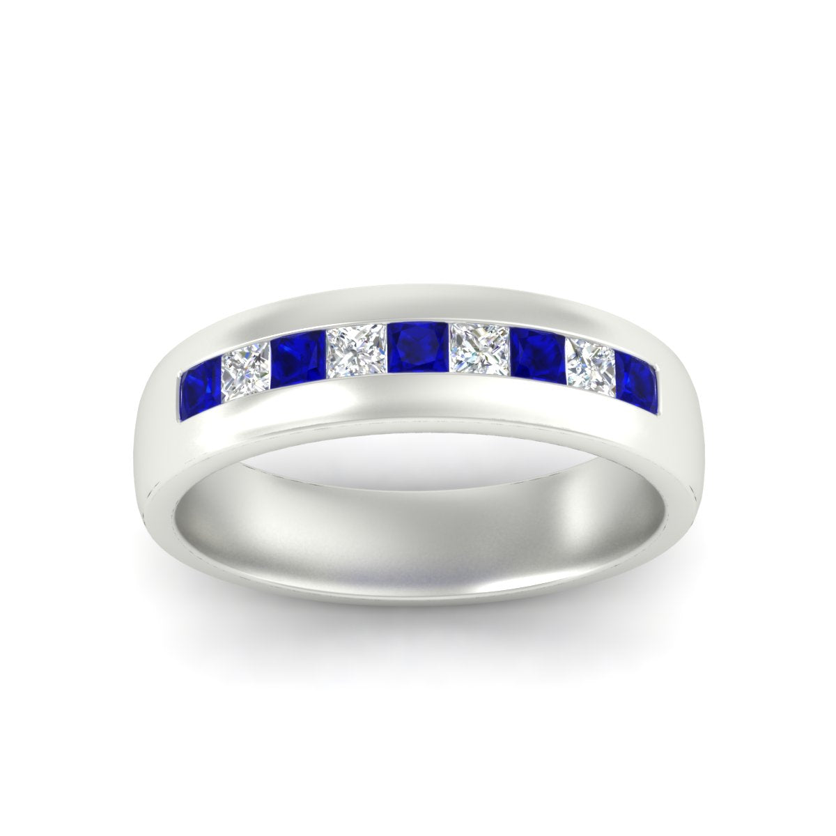 Mens Channel Set Square Wedding Ring