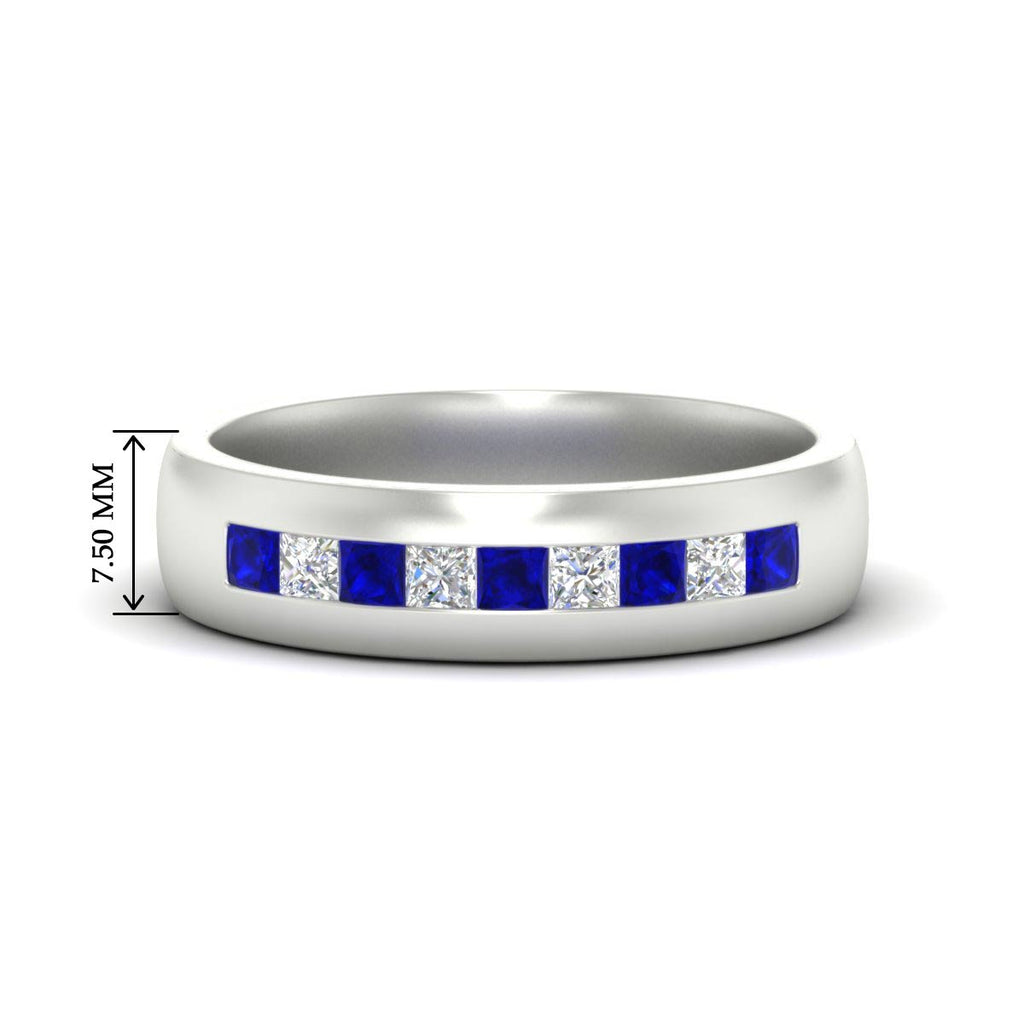 Mens Channel Set Square Wedding Ring