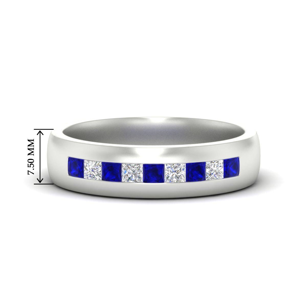 Mens Channel Set Square Wedding Ring
