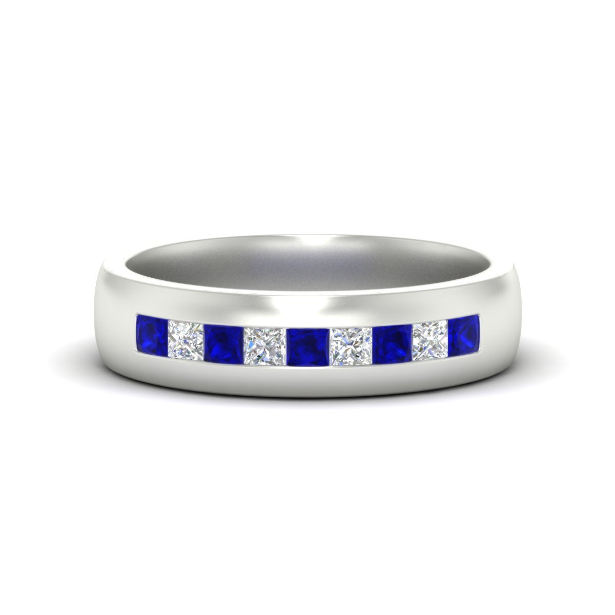 Mens Channel Set Square Wedding Ring