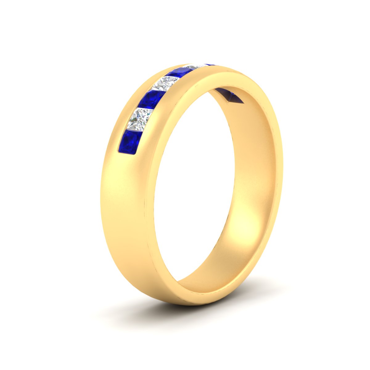 Mens Channel Set Square Wedding Ring