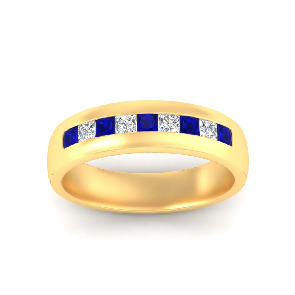Mens Channel Set Square Wedding Ring