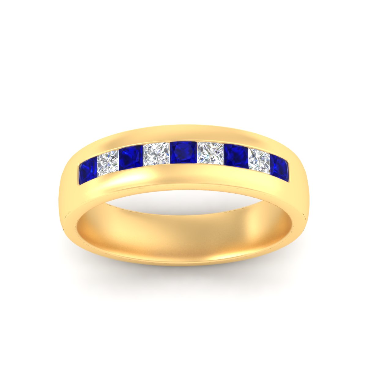 Mens Channel Set Square Wedding Ring