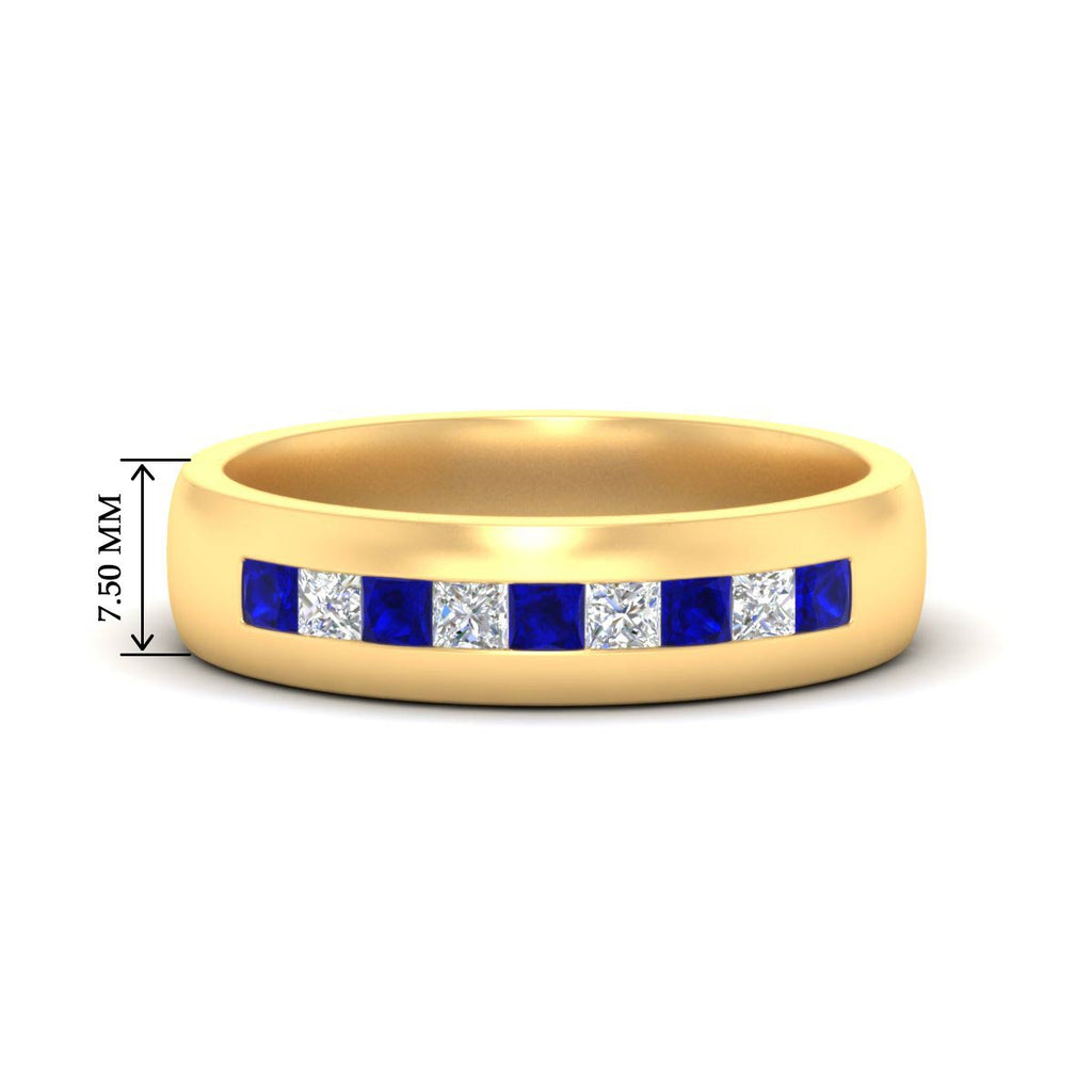 Mens Channel Set Square Wedding Ring