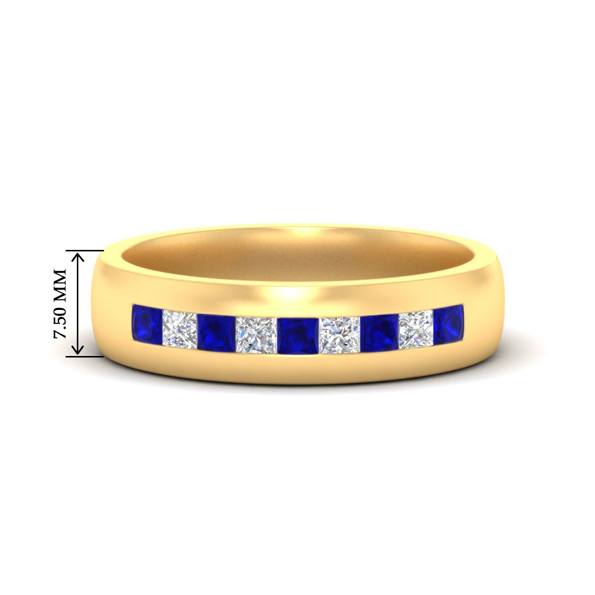 Mens Channel Set Square Wedding Ring