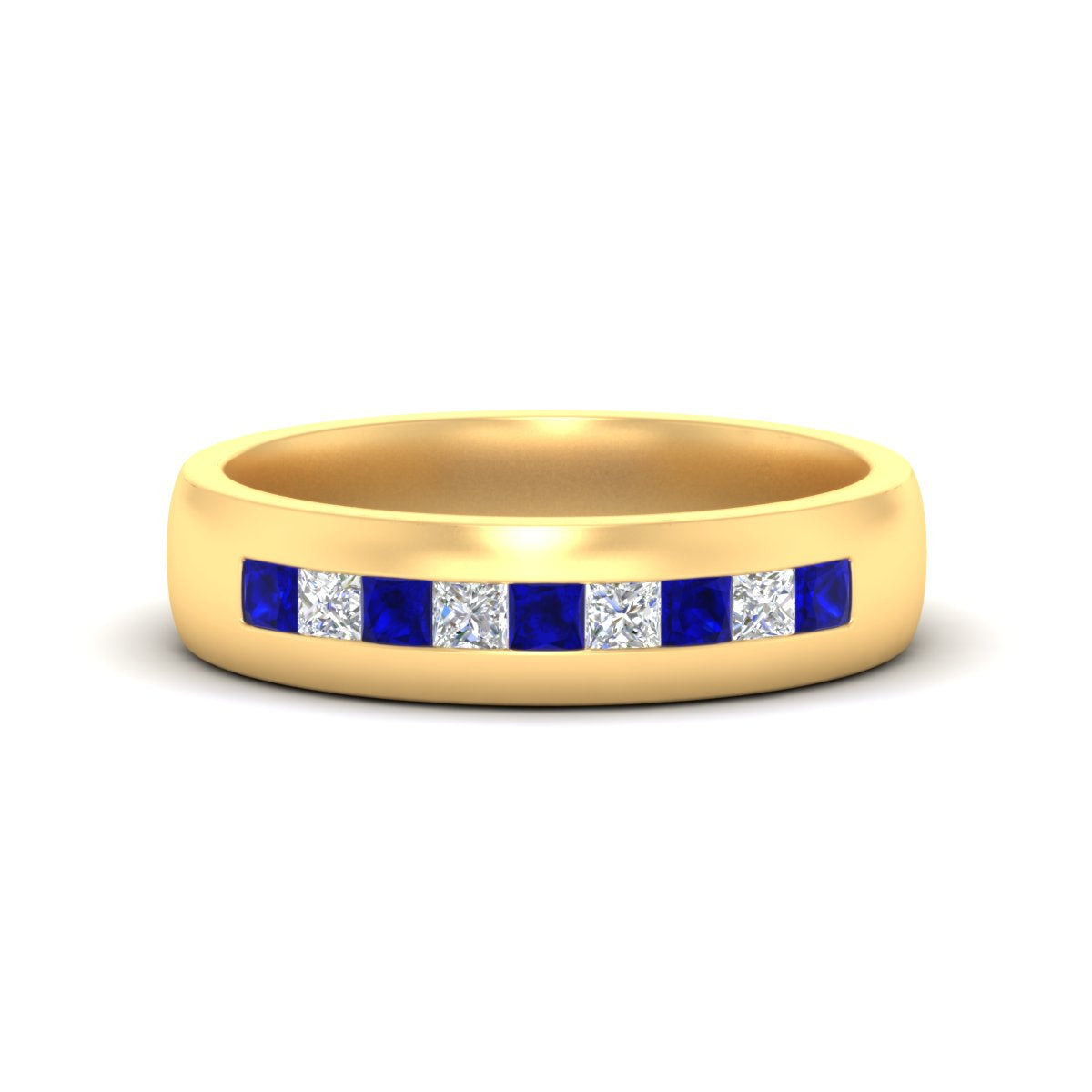 Mens Channel Set Square Wedding Ring
