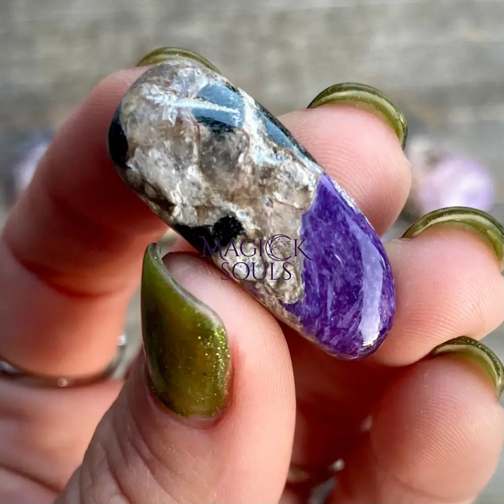 Charoite Tumbled Crystal — Rare Siberian Stone for Transformation & Spiritual Growth