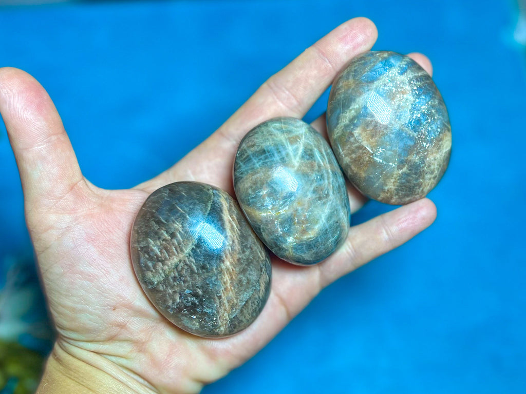 Chocolate Moonstone Crystal Palmstones | | Wiccan Center
