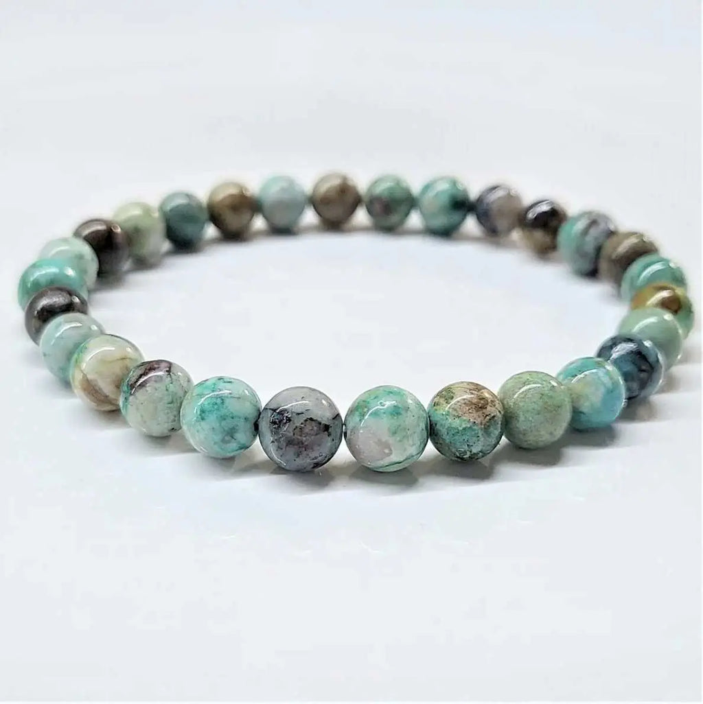 Chrysocolla Round Bead Bracelet - Wise Expression | Bracelets | Wiccan Center