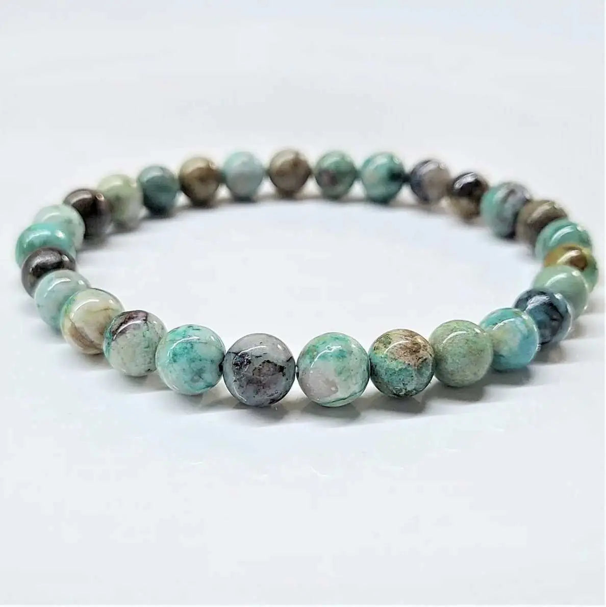 Chrysocolla Round Bead Bracelet - Wise Expression | Bracelets | Wiccan Center