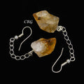 Citrine Point Earrings with Silver Plated Wire (2 Inches) (1 Pair)