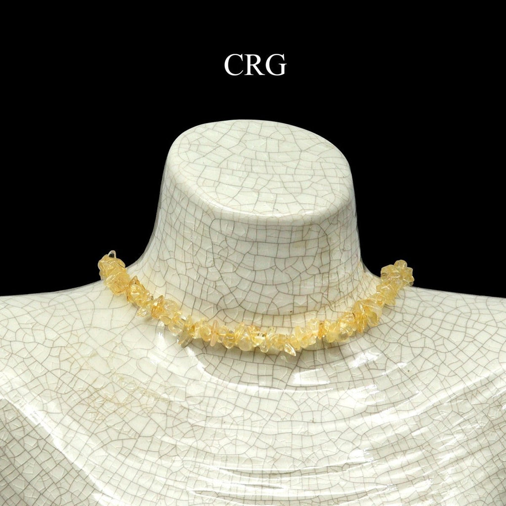 Citrine Strand Chip Choker Necklace (16 Inches) (4 Pieces)