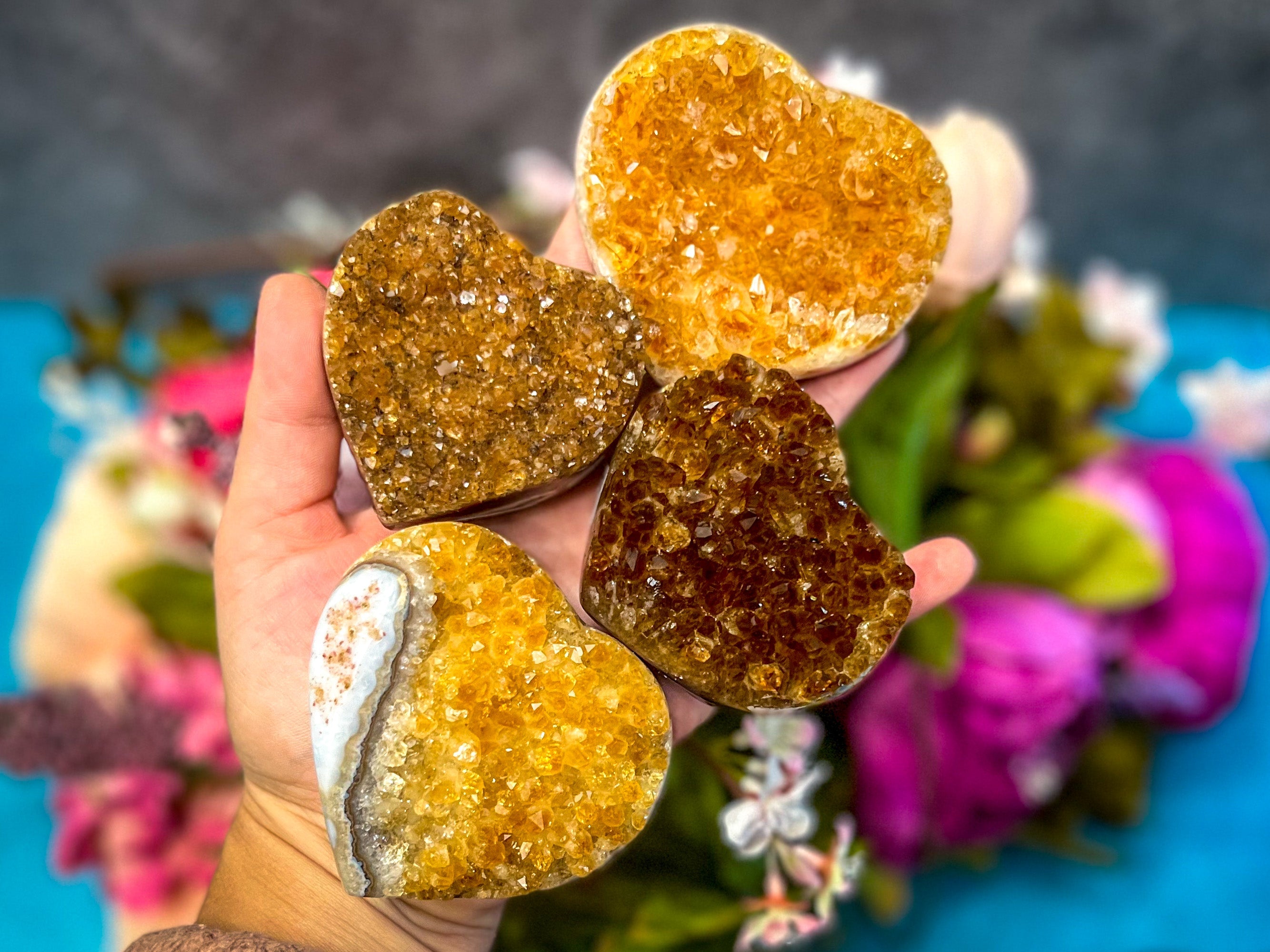 Raw Citrine Hearts, Ethically Sourced for Valentines Day Gift | | Wiccan Center